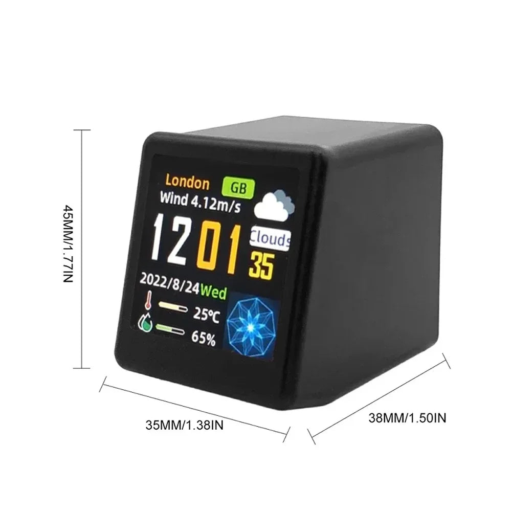 AuraClock™ – Wi-Fi Weather Station Clock for Calm Spaces