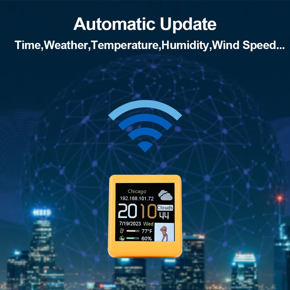 AuraClock™ – Wi-Fi Weather Station Clock for Calm Spaces