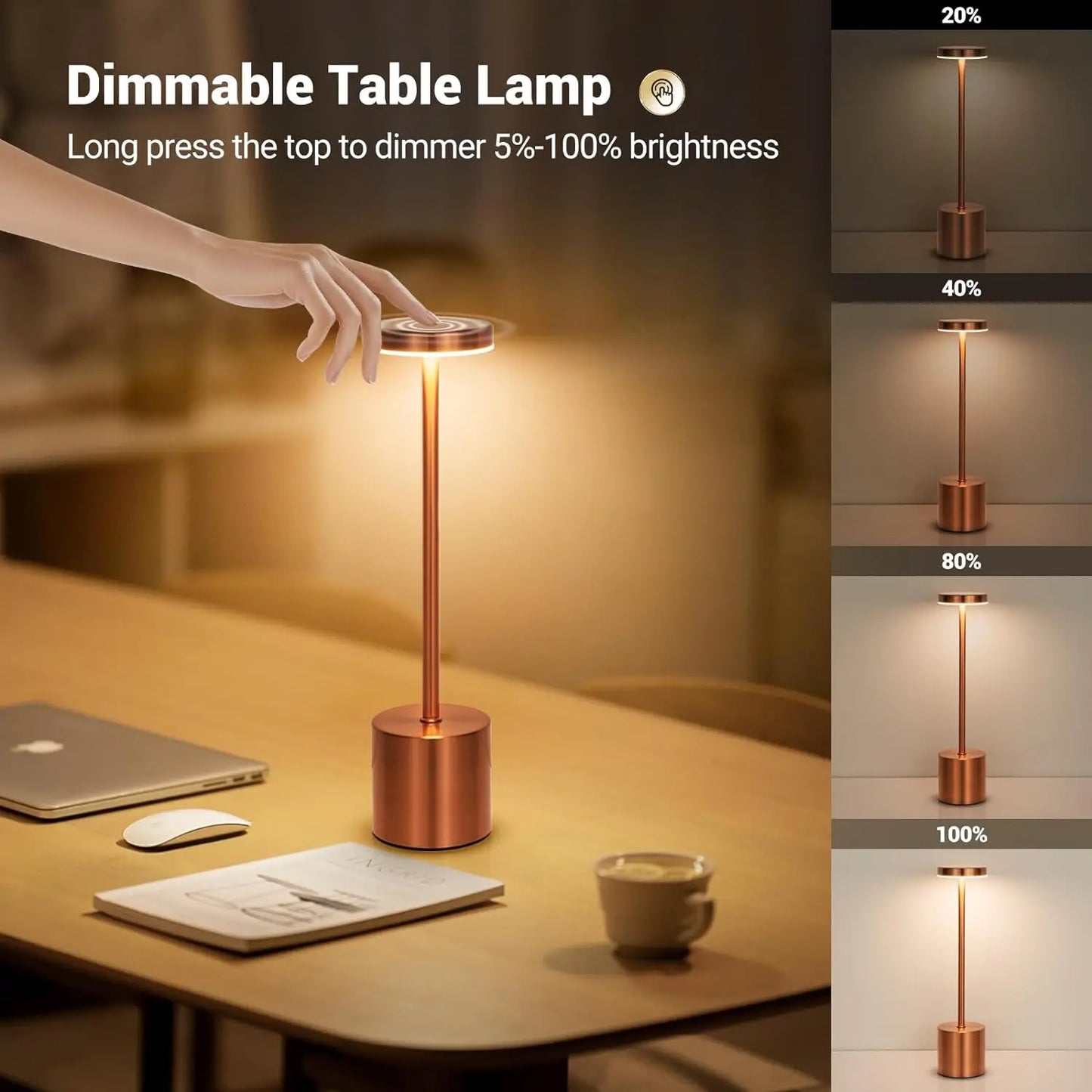 AuraGlow™ – Touch-Control LED Table Lamp