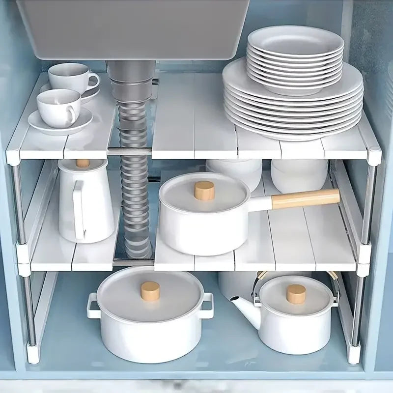 LayerNest™ – Stackable Organizer Shelf for Calm, Tidy Spaces