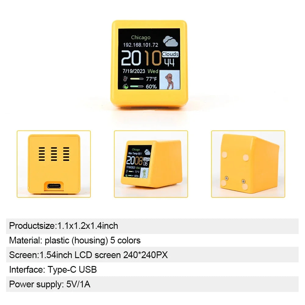 AuraClock™ – Wi-Fi Weather Station Clock for Calm Spaces
