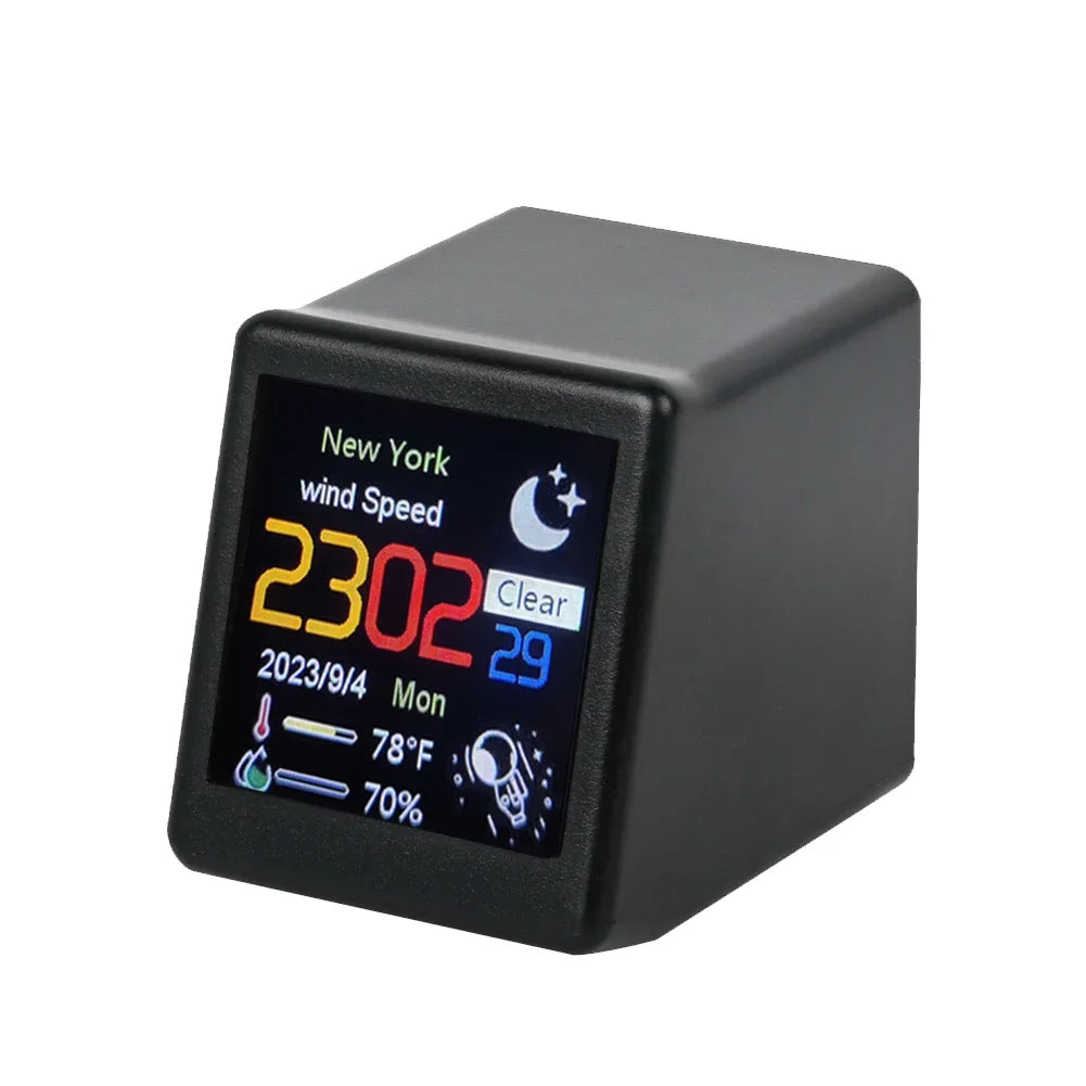 AuraClock™ – Wi-Fi Weather Station Clock for Calm Spaces