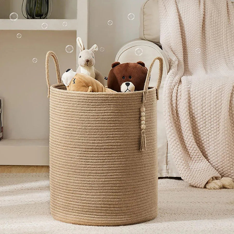 CalmBasket™ – Foldable Decorative Rope Basket for Soft Living