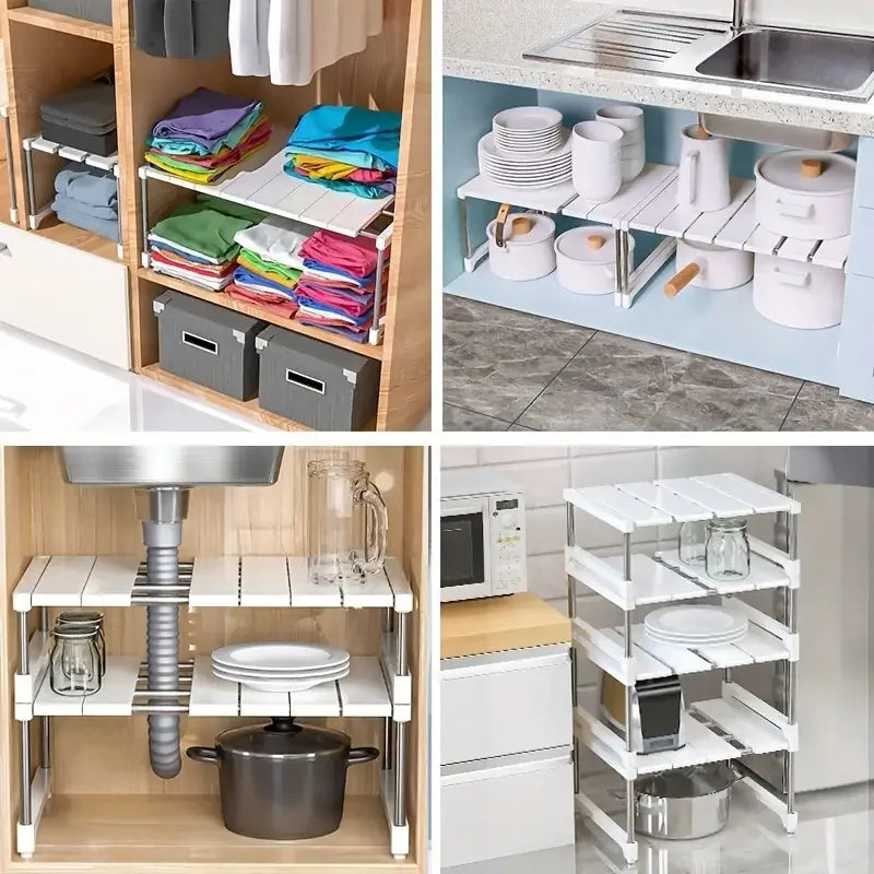 LayerNest™ – Stackable Organizer Shelf for Calm, Tidy Spaces