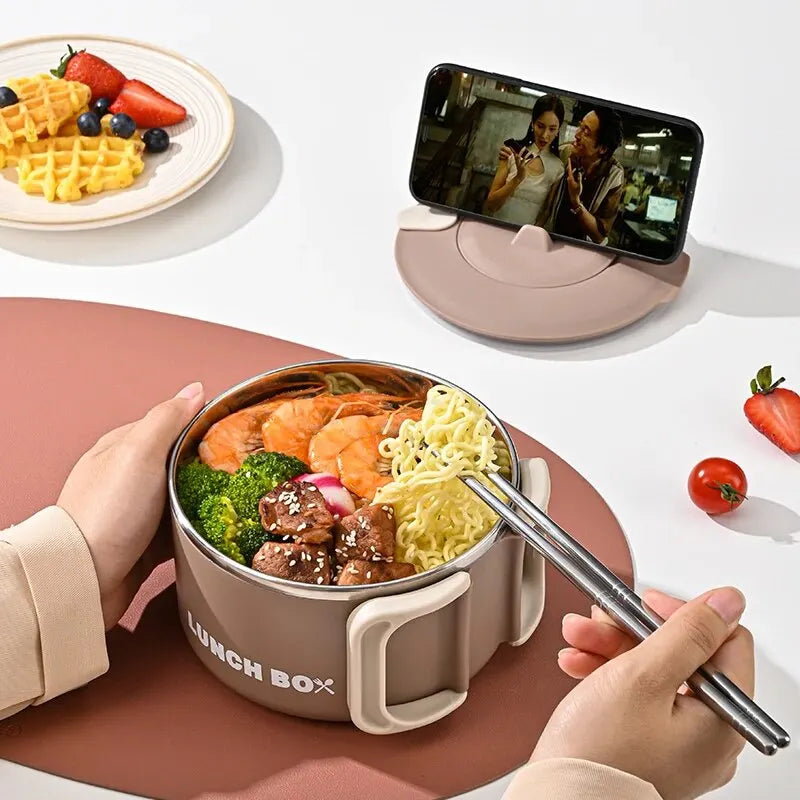 BowlNest™ – 304 Stainless Ramen & Salad Bowl with Lid