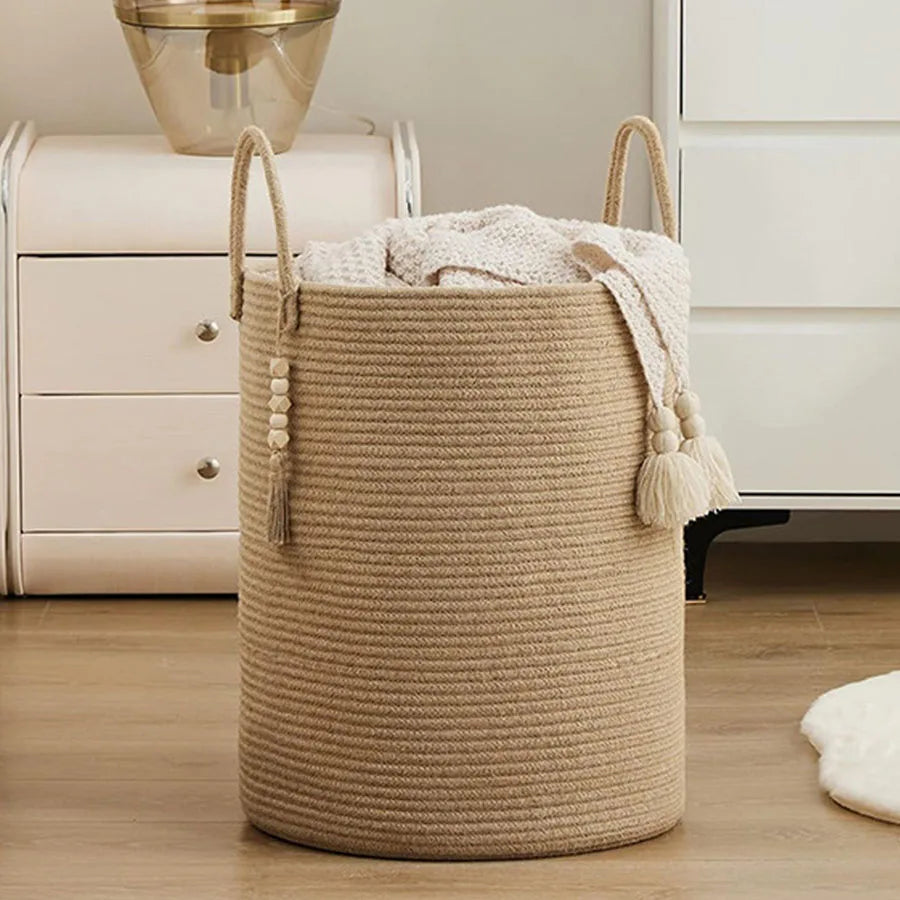 CalmBasket™ – Foldable Decorative Rope Basket for Soft Living