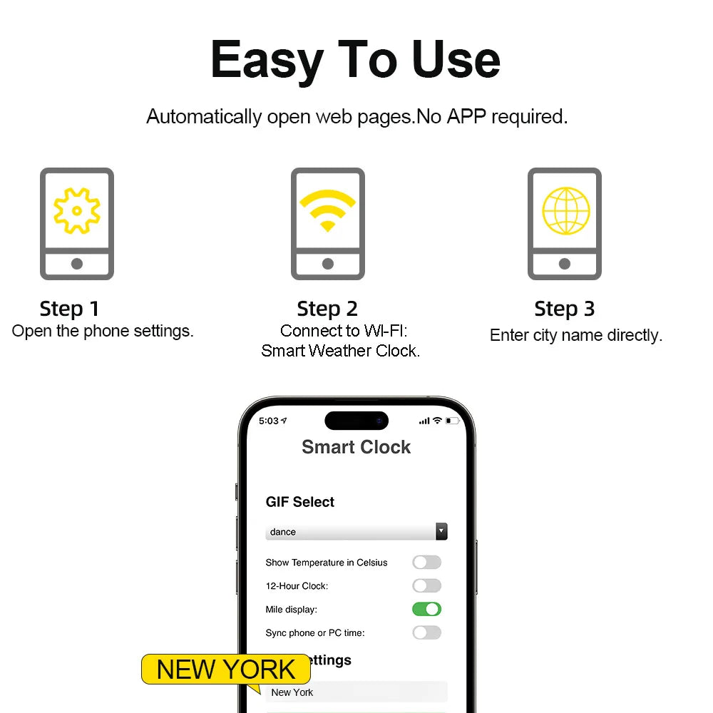 AuraClock™ – Wi-Fi Weather Station Clock for Calm Spaces